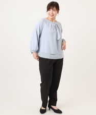 OLBDD05089 eur3(エウルキューブ) 【大きいサイズ/11号サイズあり】マルチWAYブラウス ライトブルー(50)