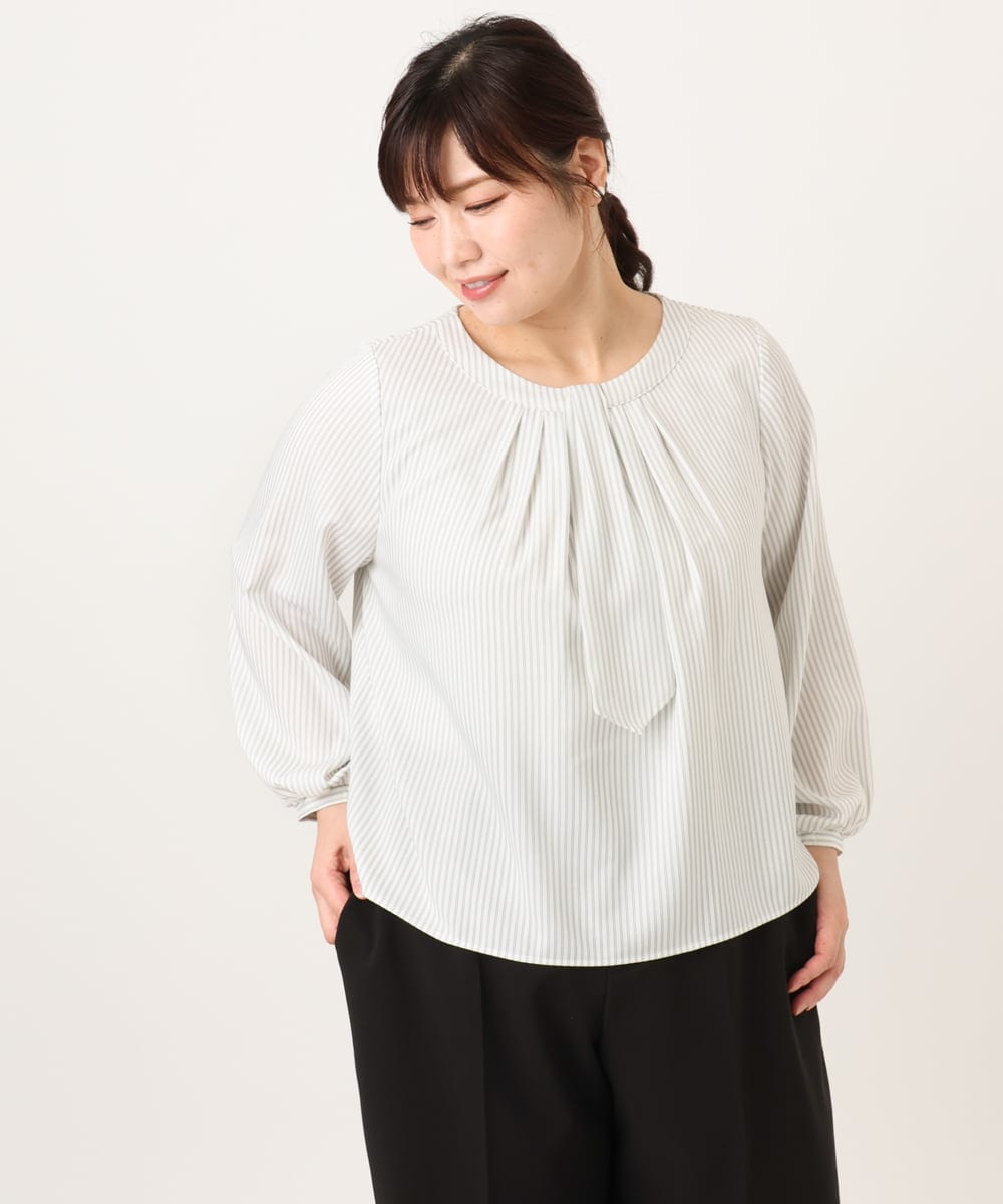 OLBDD05089 eur3(エウルキューブ) 【大きいサイズ/11号サイズあり】マルチWAYブラウス アイボリー(80)