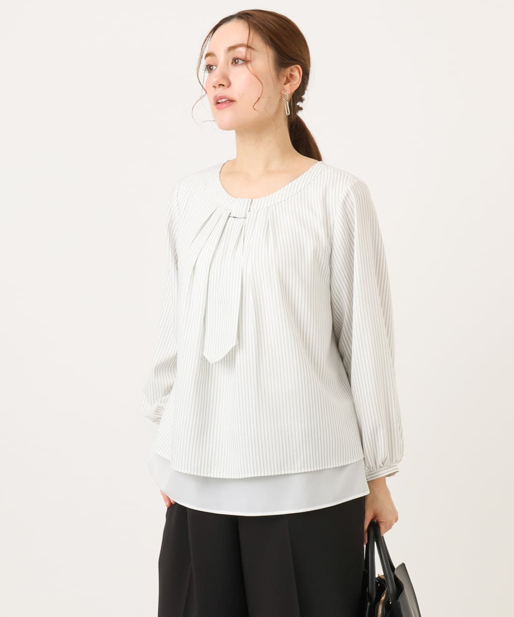 OLBDD05089 eur3(エウルキューブ) 【大きいサイズ/11号サイズあり】マルチWAYブラウス アイボリー(80)