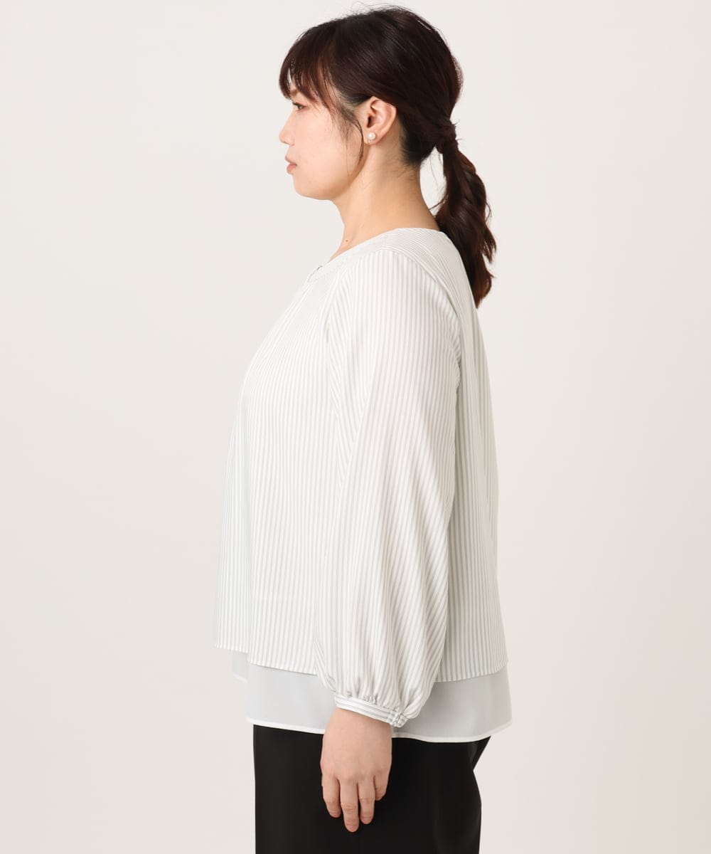 OLBDD05089 eur3(エウルキューブ) 【大きいサイズ/11号サイズあり】マルチWAYブラウス アイボリー(80)