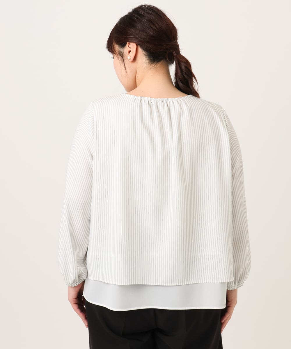 OLBDD05089 eur3(エウルキューブ) 【大きいサイズ/11号サイズあり】マルチWAYブラウス アイボリー(80)