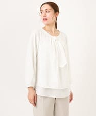 OLBDD05089 eur3(エウルキューブ) 【大きいサイズ/11号サイズあり】マルチWAYブラウス ホワイト(90)