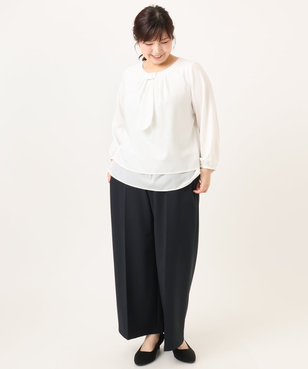 OLBDD05089 eur3(エウルキューブ) 【大きいサイズ/11号サイズあり】マルチWAYブラウス ホワイト(90)