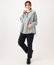 OLBDD07099 eur3(エウルキューブ) 【WEB先行販売】【大きいサイズ】フーディ―ブラウス ライトグリーン