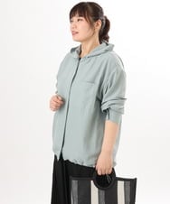 OLBDD07099 eur3(エウルキューブ) 【WEB先行販売】【大きいサイズ】フーディ―ブラウス ライトグリーン