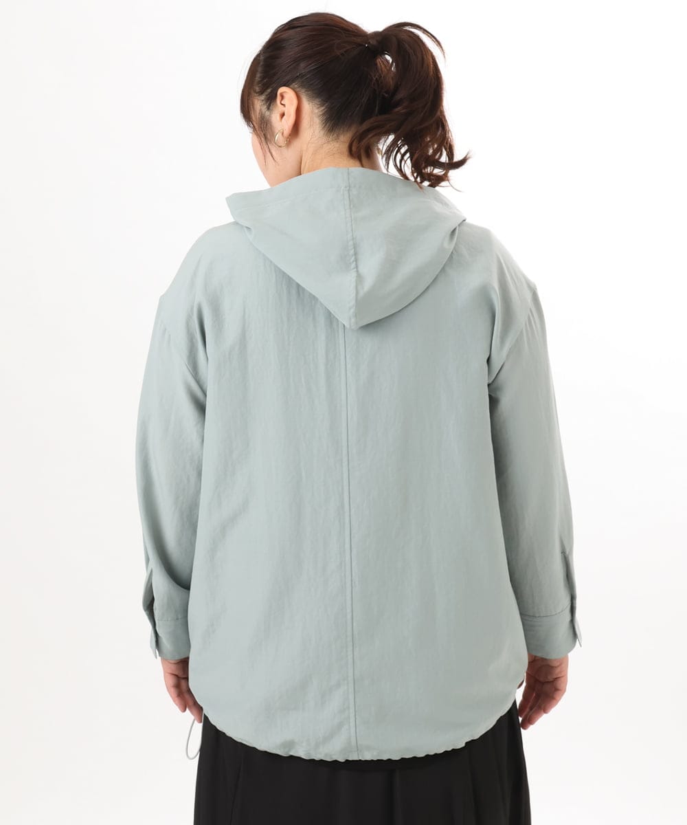 OLBDD07099 eur3(エウルキューブ) 【WEB先行販売】【大きいサイズ】フーディ―ブラウス ライトグリーン