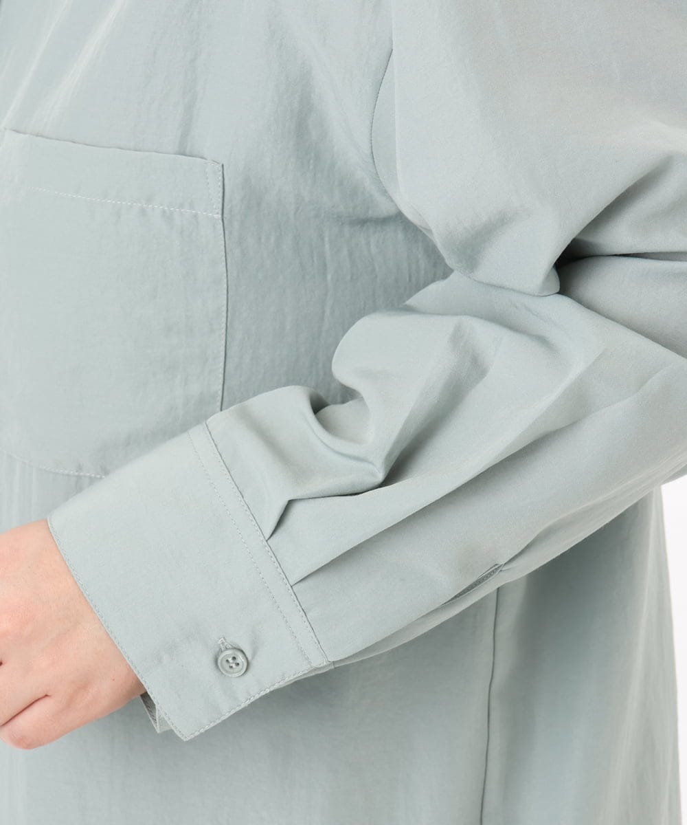 OLBDD07099 eur3(エウルキューブ) 【WEB先行販売】【大きいサイズ】フーディ―ブラウス ライトグリーン