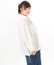 OLBDD07099 eur3(エウルキューブ) 【WEB先行販売】【大きいサイズ】フーディ―ブラウス アイボリー