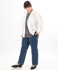 OLBDD07099 eur3(エウルキューブ) 【WEB先行販売】【大きいサイズ】フーディ―ブラウス アイボリー