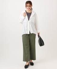 OLBDD07099 eur3(エウルキューブ) 【WEB先行販売】【大きいサイズ】フーディ―ブラウス アイボリー