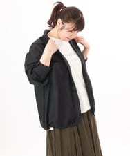 OLBDD07099 eur3(エウルキューブ) 【WEB先行販売】【大きいサイズ】フーディ―ブラウス ブラック