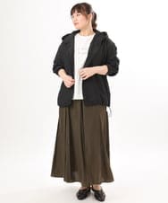 OLBDD07099 eur3(エウルキューブ) 【WEB先行販売】【大きいサイズ】フーディ―ブラウス ブラック