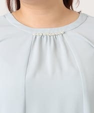 OLBDD09089 eur3(エウルキューブ) 【大きいサイズ/11号サイズあり】パール付きブラウス ライトブルー(50)