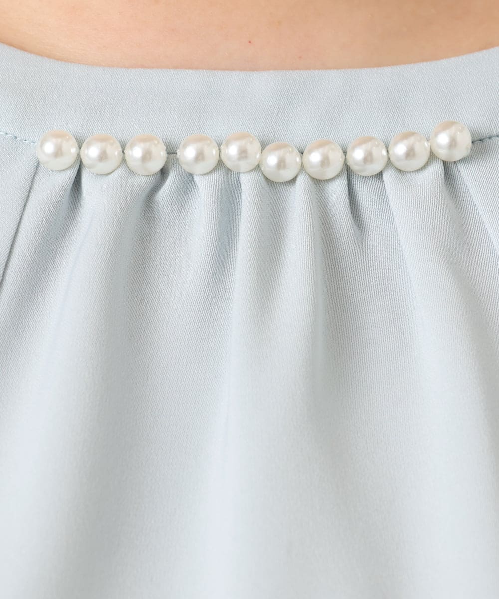 OLBDD09089 eur3(エウルキューブ) 【大きいサイズ/11号サイズあり】パール付きブラウス ライトブルー(50)