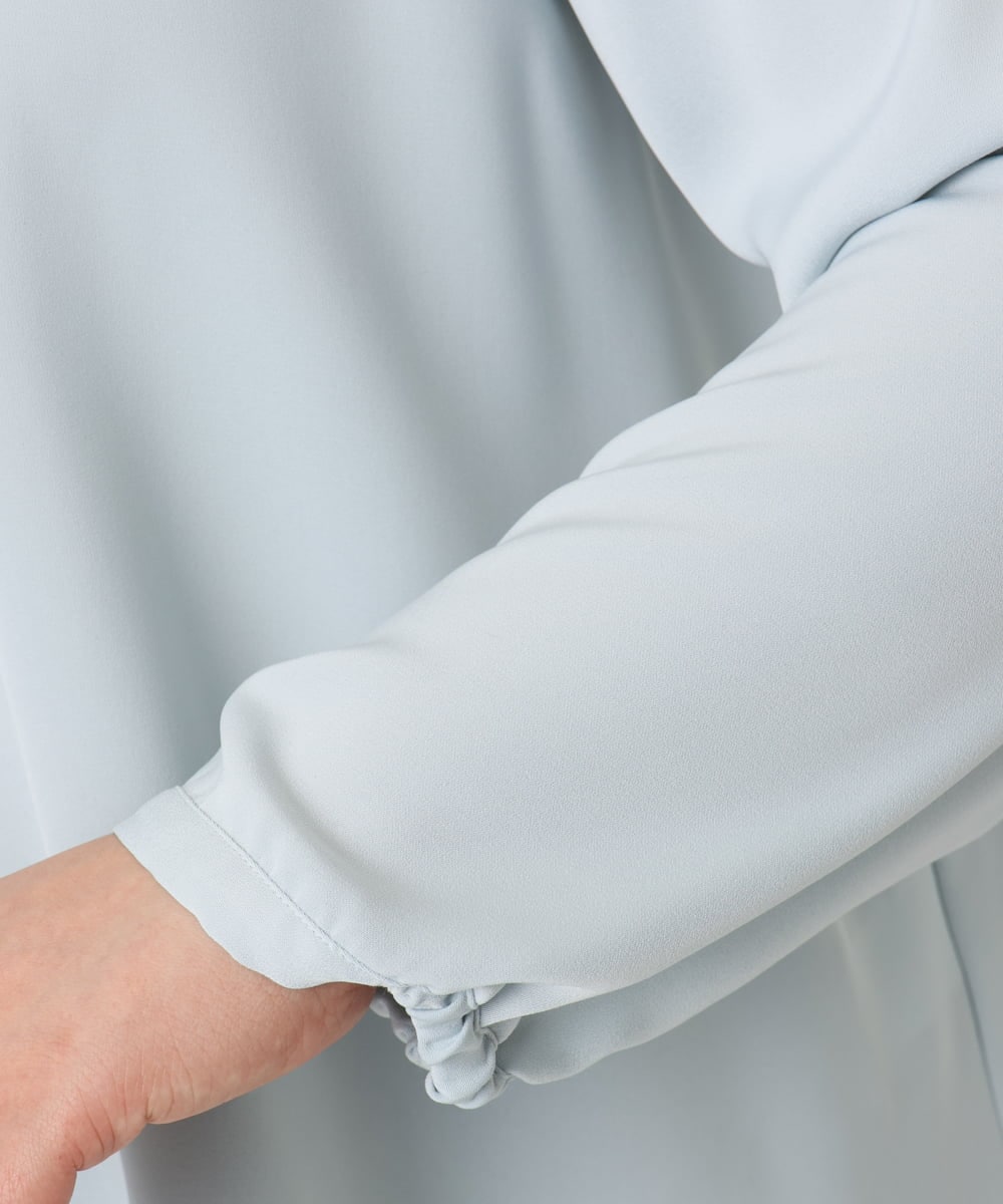 OLBDD09089 eur3(エウルキューブ) 【大きいサイズ/11号サイズあり】パール付きブラウス ライトブルー(50)