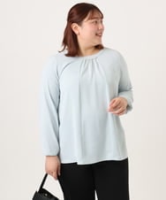 OLBDD09089 eur3(エウルキューブ) 【大きいサイズ/11号サイズあり】パール付きブラウス ライトブルー(50)