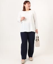 OLBDD09089 eur3(エウルキューブ) 【大きいサイズ/11号サイズあり】パール付きブラウス ホワイト(90)