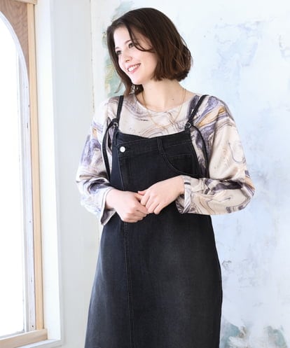 OLBDD10089 eur3 【WEB先行販売】【大きいサイズ】アブストラクトプリントブラウス