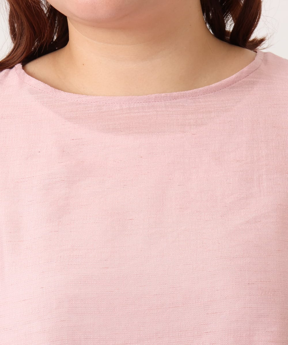 OLBDD11099 eur3(エウルキューブ) 【WEB先行販売】【大きいサイズ】ドロップショルダーブラウス ピンク(03)
