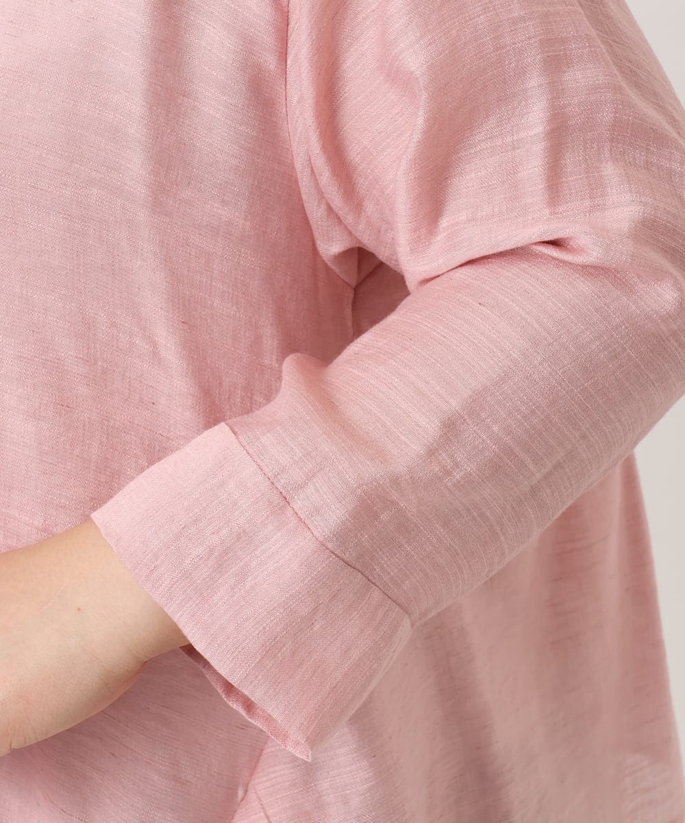 OLBDD11099 eur3(エウルキューブ) 【WEB先行販売】【大きいサイズ】ドロップショルダーブラウス ピンク(03)