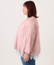 OLBDD11099 eur3(エウルキューブ) 【WEB先行販売】【大きいサイズ】ドロップショルダーブラウス ピンク(03)