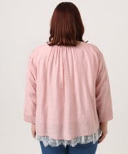 OLBDD11099 eur3(エウルキューブ) 【WEB先行販売】【大きいサイズ】ドロップショルダーブラウス ピンク(03)