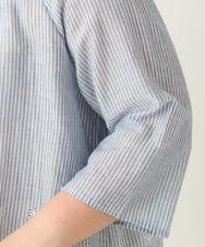 OLBEA16119 eur3(エウルキューブ) 【大きいサイズ】シャーリング刺繍ブラウス ライトブルー(50)