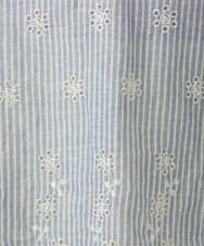 OLBEA16119 eur3(エウルキューブ) 【大きいサイズ】シャーリング刺繍ブラウス ライトブルー(50)