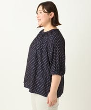 OLBEA18089 eur3(エウルキューブ) 【大きいサイズ】プロバンスプリントブラウス ネイビー(57)