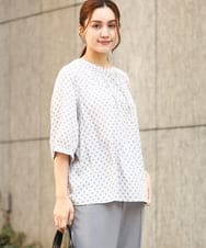 OLBEA18089 eur3(エウルキューブ) 【大きいサイズ】プロバンスプリントブラウス ホワイト(90)