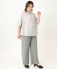 OLBEA18089 eur3(エウルキューブ) 【大きいサイズ】プロバンスプリントブラウス ホワイト(90)