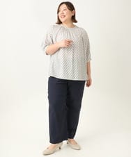 OLBEA18089 eur3(エウルキューブ) 【大きいサイズ】プロバンスプリントブラウス ホワイト(90)