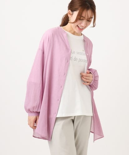 OLBED06089 eur3 【WEB先行販売】【大きいサイズ】バンドカラーコットンブラウス