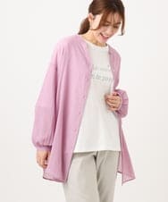 OLBED06089 eur3(エウルキューブ) 【WEB先行販売】【大きいサイズ】バンドカラーコットンブラウス ピンク