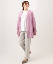 OLBED06089 eur3(エウルキューブ) 【WEB先行販売】【大きいサイズ】バンドカラーコットンブラウス ピンク