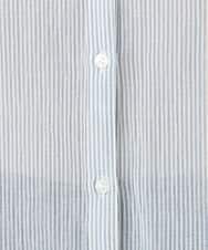 OLBED06089 eur3(エウルキューブ) 【WEB先行販売】【大きいサイズ】バンドカラーコットンブラウス ブルー(ストライプ）