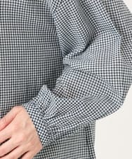 OLBED06089 eur3(エウルキューブ) 【WEB先行販売】【大きいサイズ】バンドカラーコットンブラウス ホワイト(ギンガムチェック）