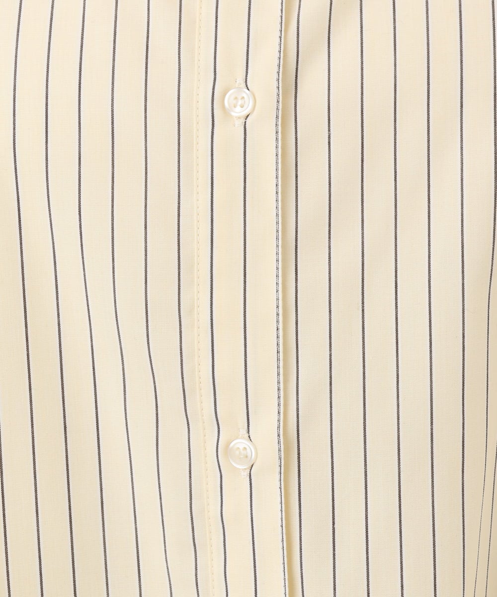 OLBED15089 eur3(エウルキューブ) 【WEB先行販売】【大きいサイズ】バンドカラーストライプシャツ ライトイエロー