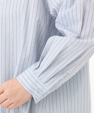 OLBED15089 eur3(エウルキューブ) 【WEB先行販売】【大きいサイズ】バンドカラーストライプシャツ ライトブルー