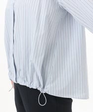 OLBED15089 eur3(エウルキューブ) 【WEB先行販売】【大きいサイズ】バンドカラーストライプシャツ ライトブルー