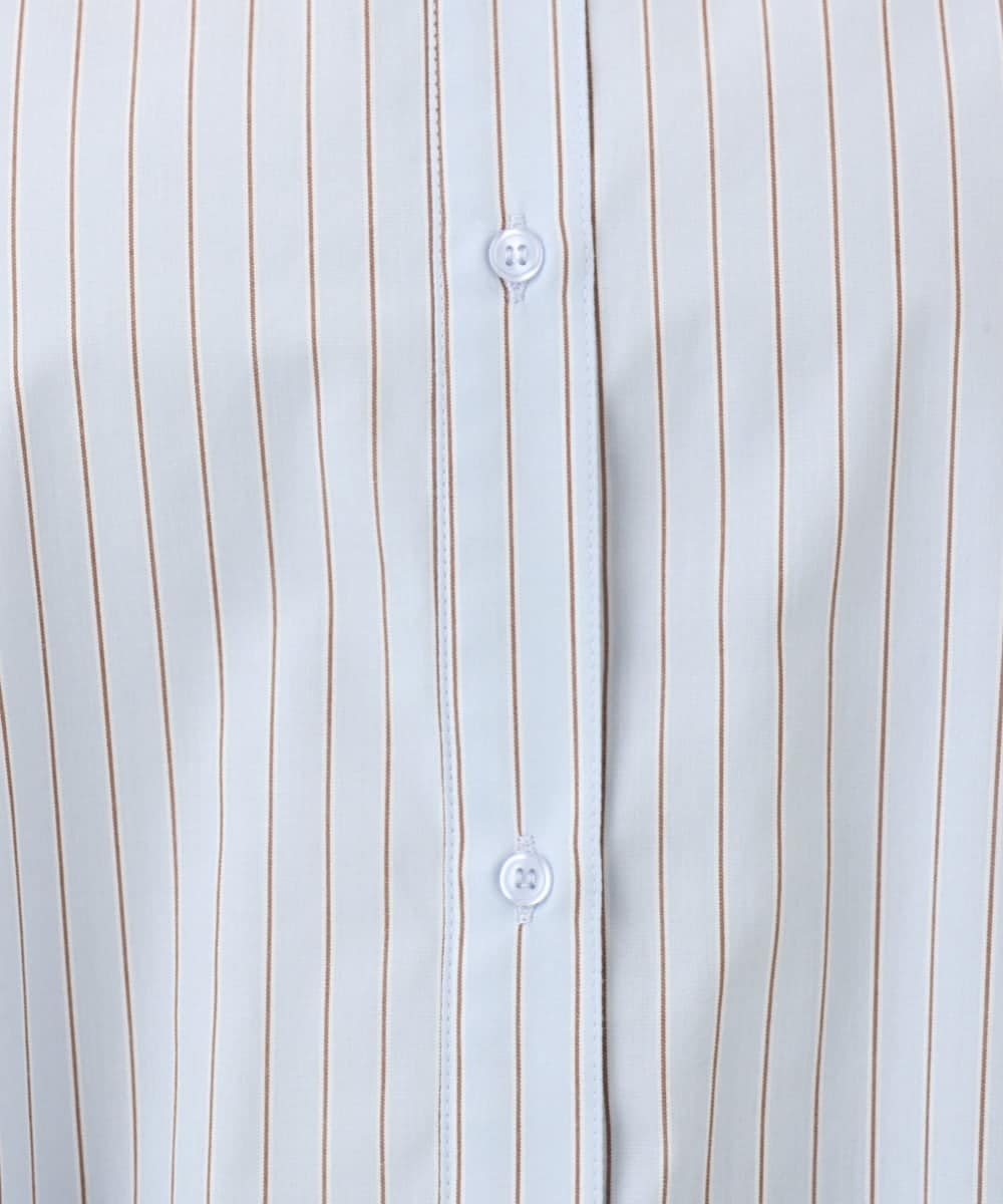 OLBED15089 eur3(エウルキューブ) 【WEB先行販売】【大きいサイズ】バンドカラーストライプシャツ ライトブルー
