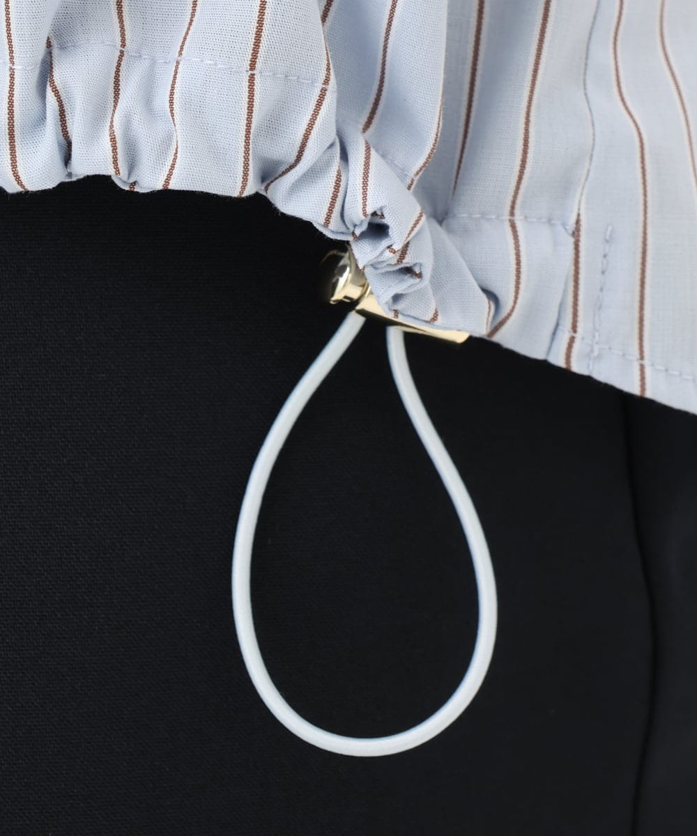 OLBED15089 eur3(エウルキューブ) 【WEB先行販売】【大きいサイズ】バンドカラーストライプシャツ ライトブルー