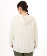 OLBED16119 eur3(エウルキューブ) 【大きいサイズ】レースアップメッシュフーディ アイボリー