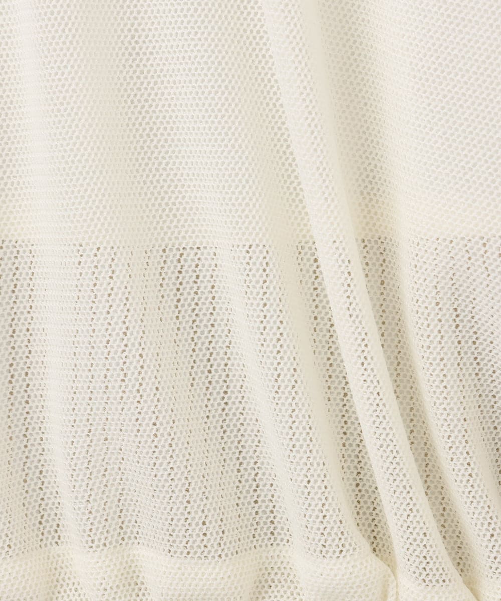 OLBED16119 eur3(エウルキューブ) 【大きいサイズ】レースアップメッシュフーディ アイボリー