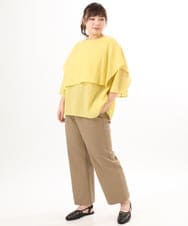 OLBED17099 eur3(エウルキューブ) 【WEB先行販売】【大きいサイズ】レイヤード風ブラウス イエロー