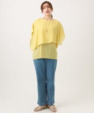 OLBED17099 eur3(エウルキューブ) 【WEB先行販売】【大きいサイズ】レイヤード風ブラウス イエロー