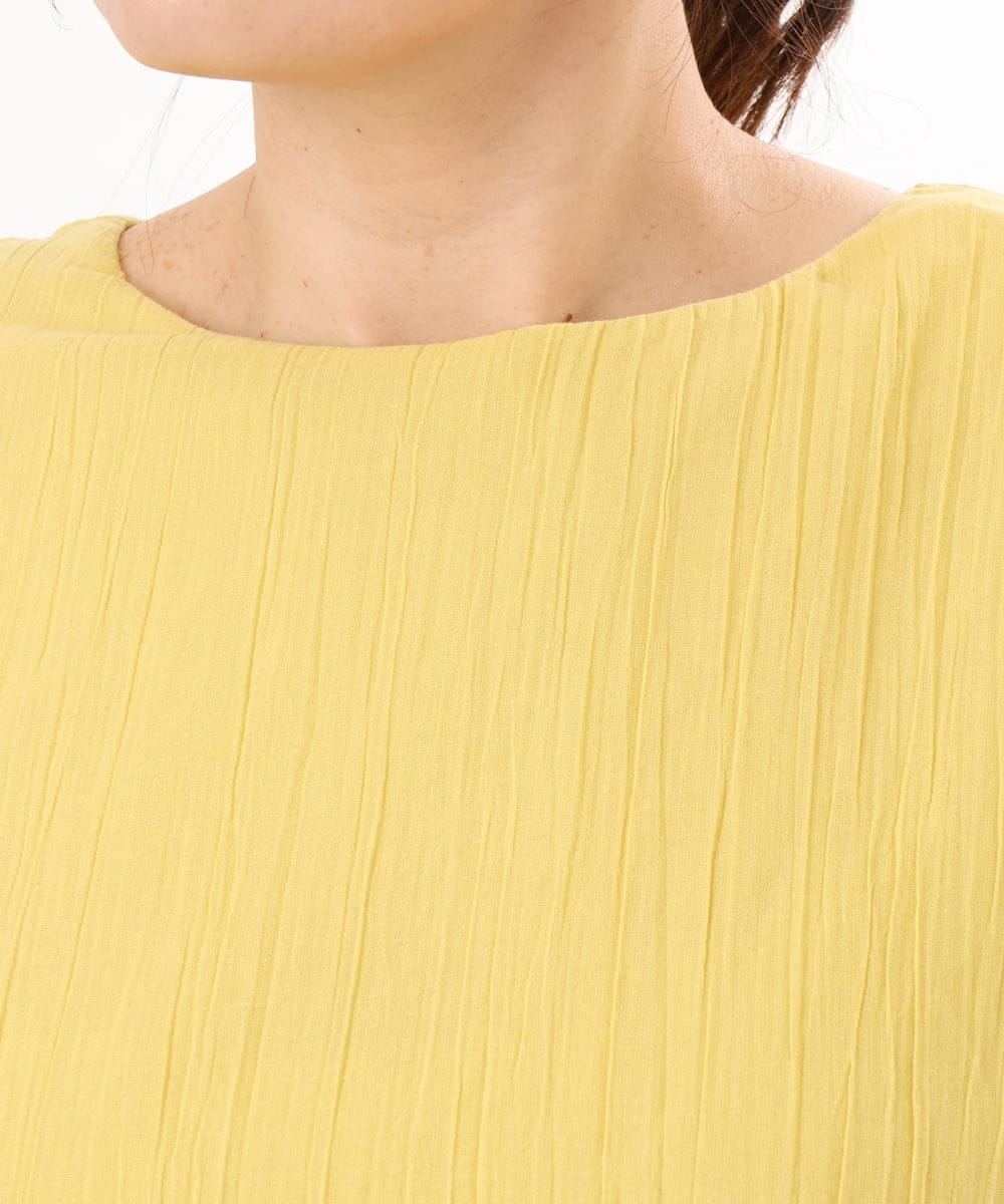OLBED17099 eur3(エウルキューブ) 【WEB先行販売】【大きいサイズ】レイヤード風ブラウス イエロー