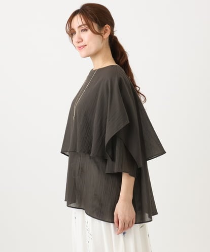 OLBED17099 eur3 【WEB先行販売】【大きいサイズ】レイヤード風ブラウス