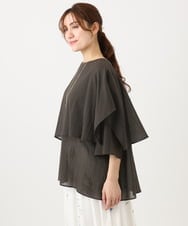 OLBED17099 eur3(エウルキューブ) 【WEB先行販売】【大きいサイズ】レイヤード風ブラウス ダークブラウン