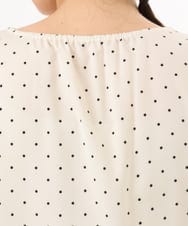 OLBED18099 eur3(エウルキューブ) 【大きいサイズ】ドットプリントフレアブラウス アイボリー